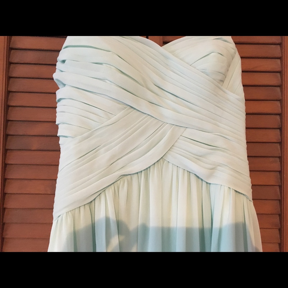 Mint green strapless Bridesmaid dress